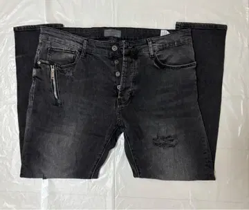 ZARA 블랙 데미지 스키니 데님