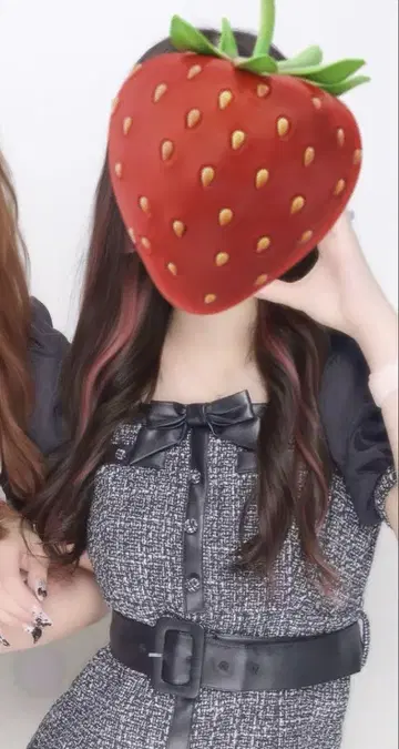 버블스 포인트 가죽 트위드 원피스