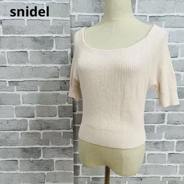 스나이델 snidel 핑크 반팔 니트 [ F ] 숏 기장 a801