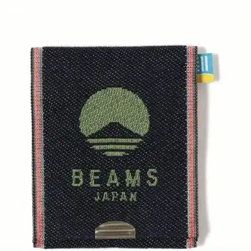 BEAMS 자수 로고 데님 코인 케이스