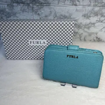 FURLA 터콰이즈 블루 접이식 지갑
