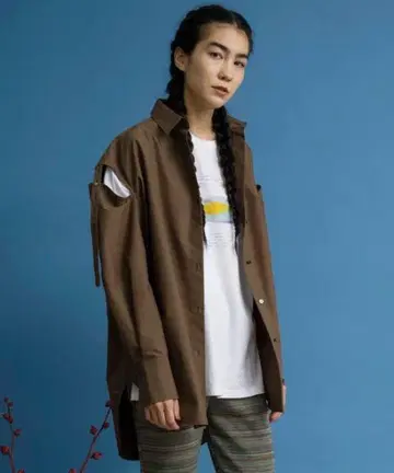 MAISON SPECIAL 2way 슬리브 빅 셔츠