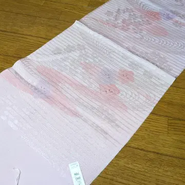 연한 핑크 꽃무늬 오비 장식 천 여름 아이템