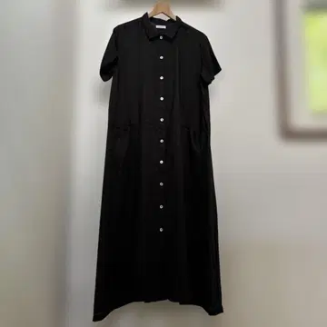포그린워크 린넨 원피스 블랙