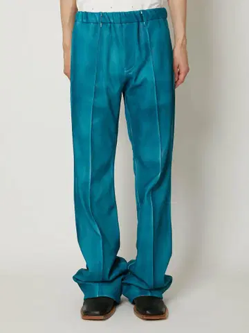 TAAKK LEATHER COATING JERSEY TRACK PANTS