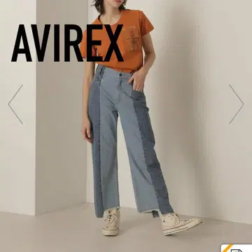 AVIREX 바이컬러 스트레이트 데님 팬츠