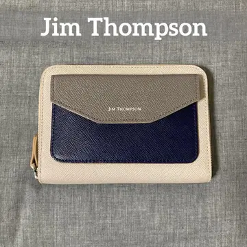 JIM THOMPSON 접이식 지갑 베이지 네이비 그레이