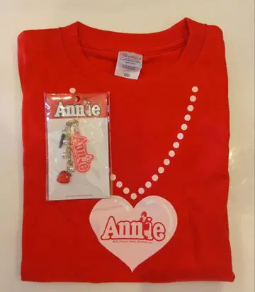 Annie 하트 디자인 티셔츠 150cm Annie 로고 스트랩