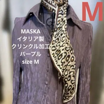 MASKA 마스카 주름 가공 자켓 블라우스 퍼플 이탈리아제