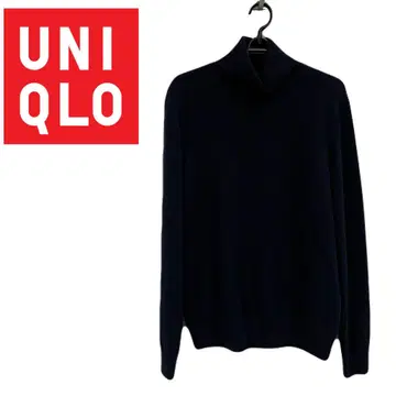 UNIQLO 캐시미어 터틀넥 스웨터 네이비