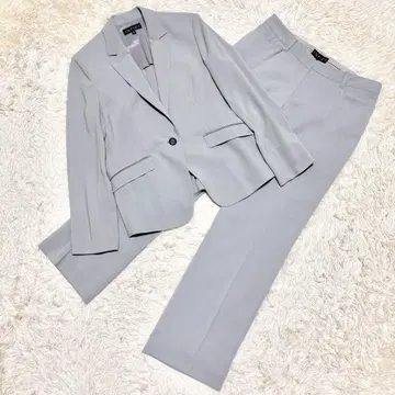 새상품급 INDIVI 수트 셋업 상하의 XL 그레이 스트레치 워셔블