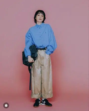 타케시타 레이나 x NAVYS 콜라보 후크 어저스트 팬츠 베이지 M