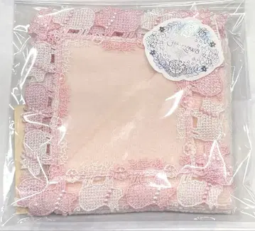 [미사용 새상품] 치카자와 레이스 손수건 돼지에게 진주 핑크