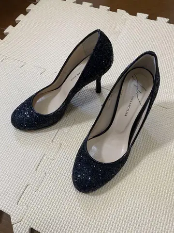 글리터 블랙 하이힐 23cm