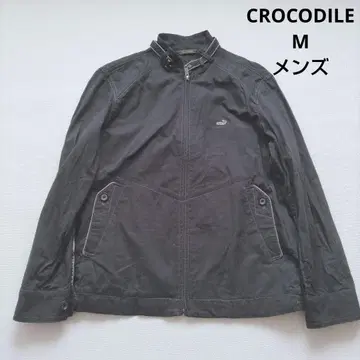 CROCODILE 블랙 자켓 스탠드 카라 M 블랙 점퍼