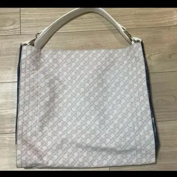 새상품급 GHERARDINI 숄더백 화이트&네이비 바이컬러