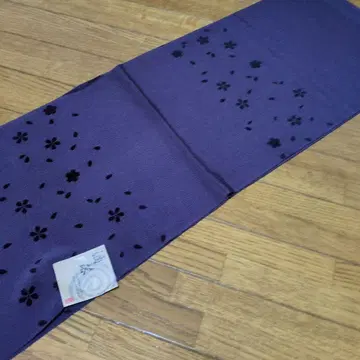 보라색 꽃무늬 오비 장식 천