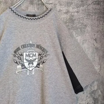 MCM 빅 로고 두꺼운 티셔츠 맨투맨 빈티지 구제 의류 MCM