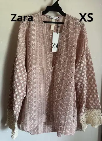 자수 핑크 긴팔 셔츠 XS ZARA 미사용 새상품!