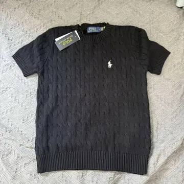 POLO RALPH LAUREN 블랙 반팔 니트 스웨터 M
