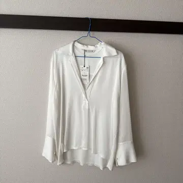 ZARA 심플 엘레강트 화이트 긴팔 셔츠 M