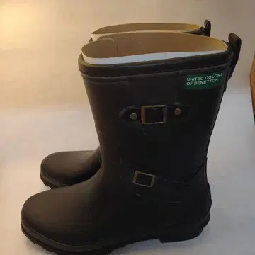 BENETTON B001 블랙 레인부츠 24.5~25.0 L 사이즈