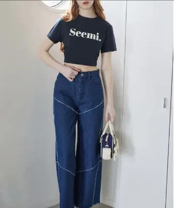 [Seemi.] 와이드 데님 팬츠 풀렝스 컷오프 부츠컷 청바지