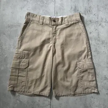 구제 Dickies 하프 치노 카고 팬츠 패치 로고 M 베이지