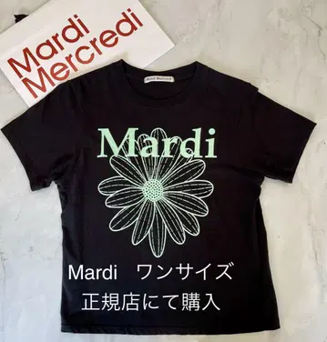 Mardi Mercredi 꽃무늬 티셔츠 원사이즈 블랙