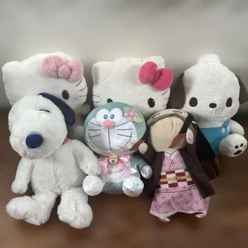 헬로키티 도라에몽 스누피 봉제 인형 세트