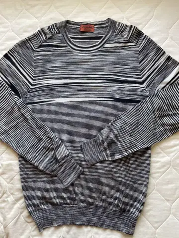 최고급 럭셔리 이탈리아제 MISSONI 캐시미어 실크 스트라이프 스웨터