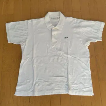 LACOSTE 화이트 피케 셔츠 US XL