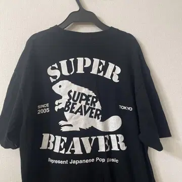 SUPER BEAVER 백드롭 T셔츠 블랙 XL