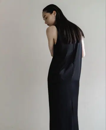 neau SATIN TANK DRESS D.NAVY