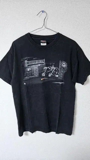 Harley-Davidson 바이크 프린트 T셔츠 블랙
