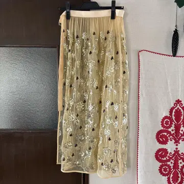 MACPHEE 자수 롱 스커트