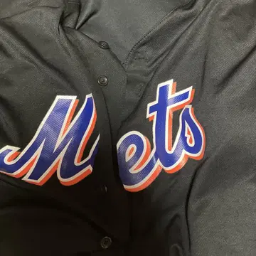 Mets 리틀 리그 셔츠 L 사이즈 블랙 미국제 마제스틱