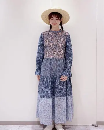 츠하루 패치워크 절개 원피스