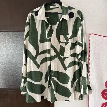 MACPHEE 나뭇잎 패턴 긴팔 셔츠 size 36