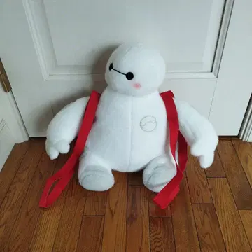 베이맥스 봉제 인형 빨간색 스트랩 포함