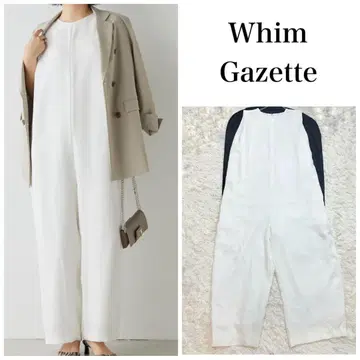 24SS Whim Gazette 이중직 점프수트 올인원 화이트