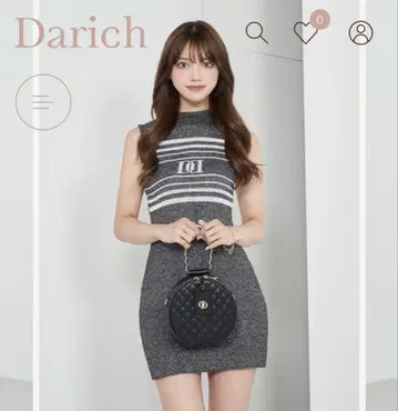 Darich 파일 로고 보더 미니 니트 원피스