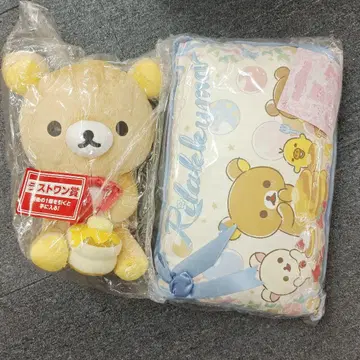 제일복권 리락쿠마 라스트원상 봉제 인형 & B상 리본 포함 쿠션