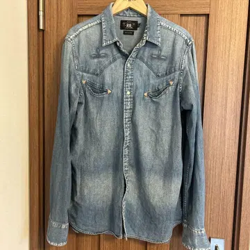 Ralph Lauren 데님 셔츠 긴팔 라이트 블루 구제 의류