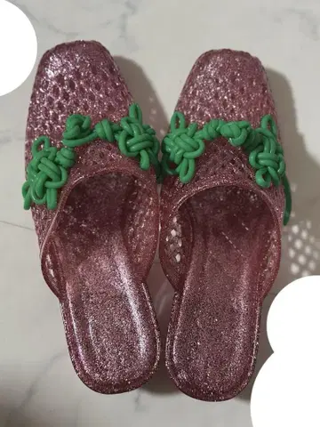 HEY! Mrs ROSE 차이나 버튼 뮬 핑크 37/23.5