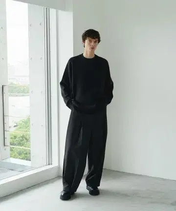 STERNBERG 슈퍼 엑스트라 파인 메리노 크루 리브 니트 / M