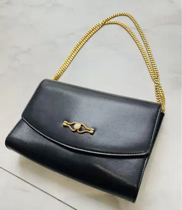 BALLY 발리 블랙 골드 체인 핸드백 빈티지