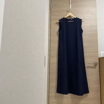 네이비 슬리브리스 원피스 MUJI 무인양품