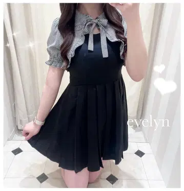 evelyn 리본 블라우스 플리츠 OP