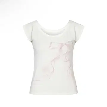 painorpleasure VERA RIBBON TEE white
